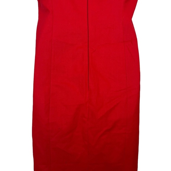 JONES NEW YORK COLLECTION STRETCH Red Lined Cap Sleeve Sheath Career Dress sz 2 - Picture 12 of 16